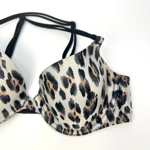EUC Victoria's Secret Demi Push-up Underwire Bra Cheetah 34C Adjustable Straps - Picture 4 of 9